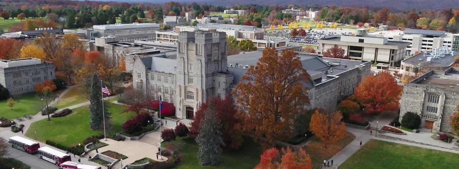 Virginia Tech from the front during fall
